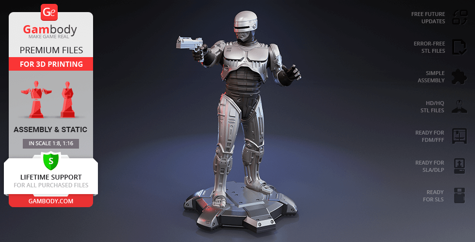 Buy RoboCop 1987 3D Printing Figurine | Assembly