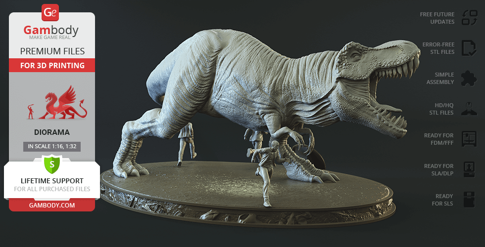 Juvenile Tyrannosaurus running 3D model 3D printable