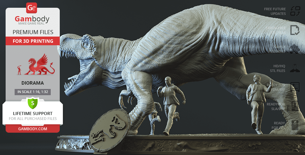 STL file Tyrannosaurus Rex Run (Dinosaur)