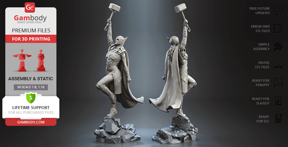 Buy Jane Foster Thor 3D Printing Figurine | Assembly