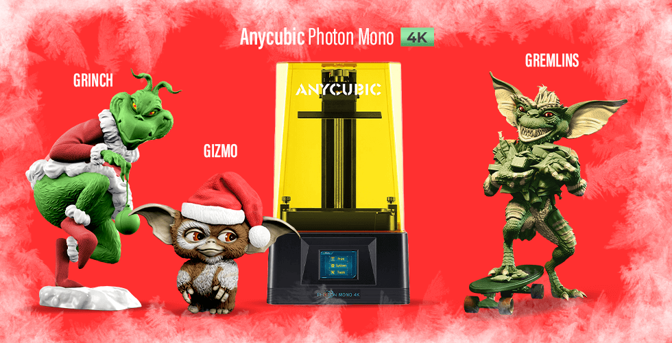 Buy Anycubic Mono 4K 3D Printer + Gizmo + Evil Gremlins + Grinch