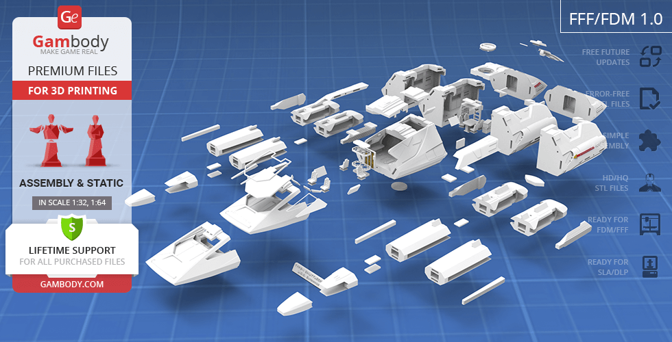 Type-11 Shuttlecraft - STL files for 3D Printing