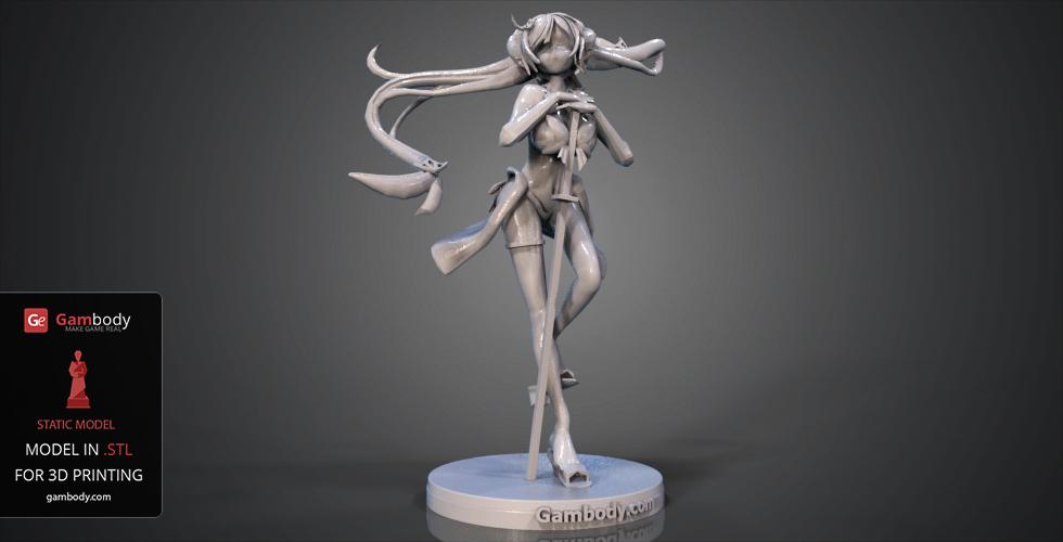 Anime girl 3d model for 3d print by WildwildIvan on DeviantArt