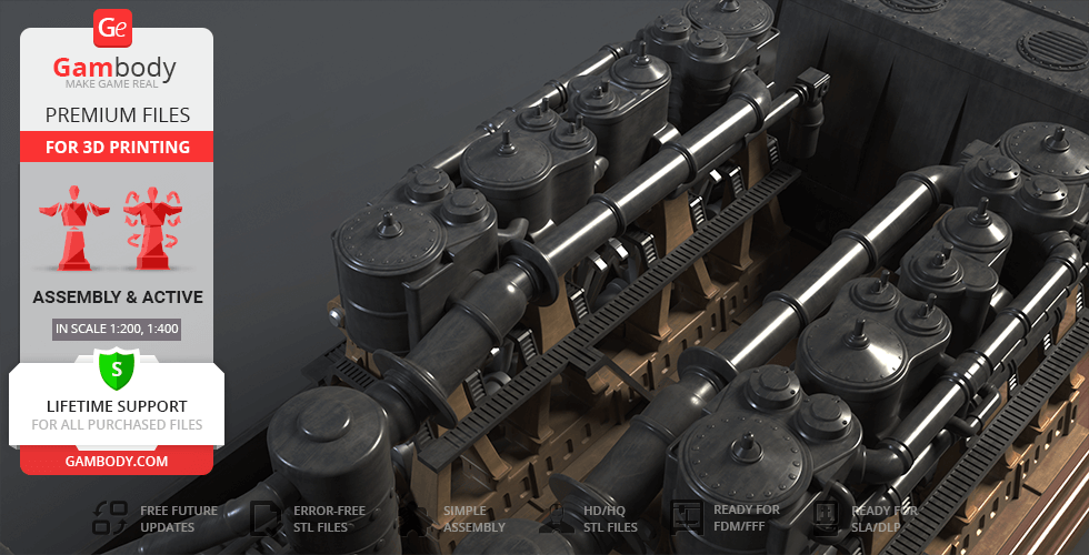 Intricate 3D model of an Olympic Class steam engine with detailed pistons and valves for printing.