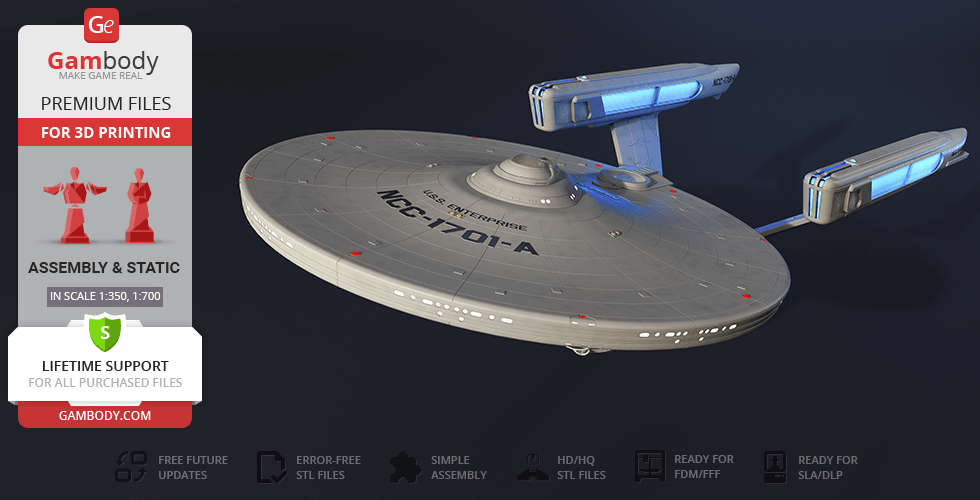 USS Enterprise NCC-1701-A 3D Printing Model | Assembly