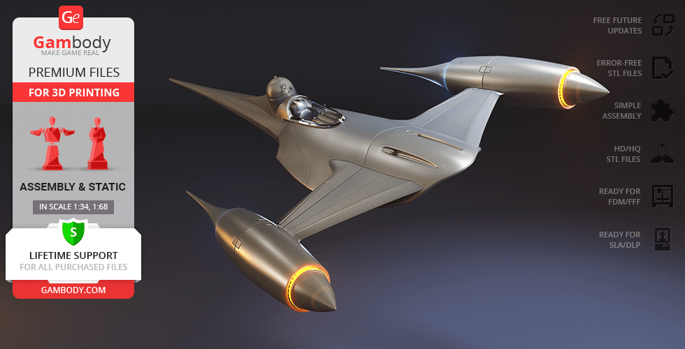 Buy Naboo N-1 Starfighter 3D Printing Model | Assembly
