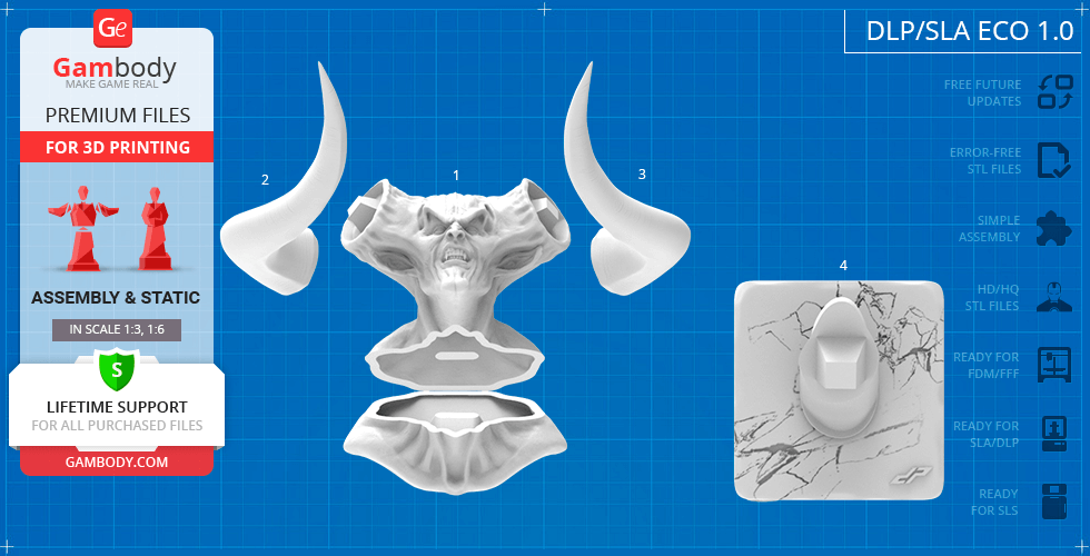 Darkness Bust 3D Printing Figurine | Assembly