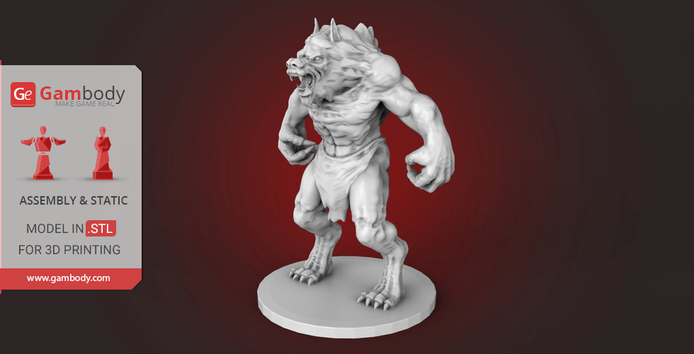 Buy 6 inch or 16cm tall Werewolf, High Quality 3D Resin Print. Lots of  detail; Beautiful Sculpture! 1:12 Scale online from $100.00