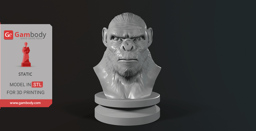 Buy Koba Monkey Bust 3D Printing Miniature | Static