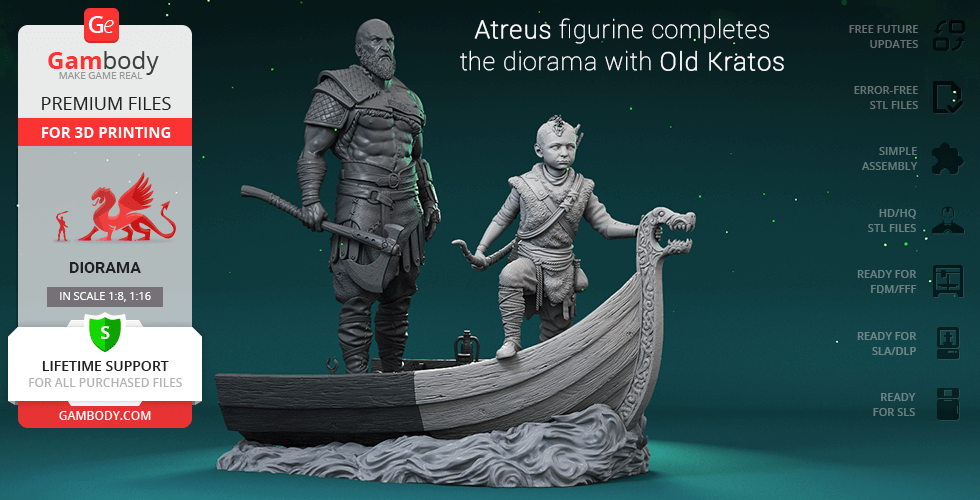 Kratos God of War - STL File for 3D Print
