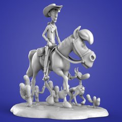 preview of Lucky Luke 3D Printing Figurine | Assembly