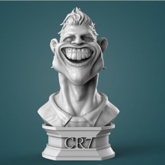 preview of Ronaldo Caricature Bust 3D Printing Figurine | Static