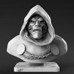 preview of Dr Doom Bust 3D Printing Figurine | Assembly