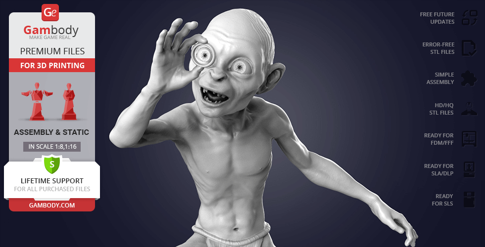 STL file Gollum 3D Print 🧝・Model to download and 3D print・Cults