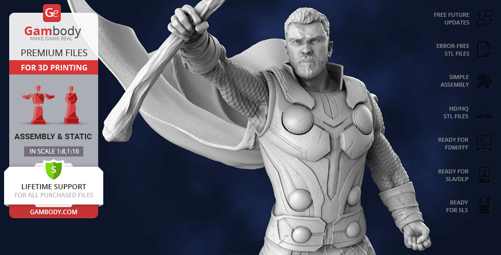 Thor with Stormbreaker - STL files for 3D Printing