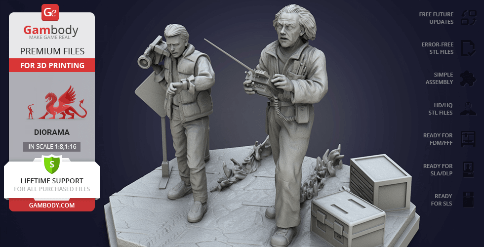 STL file Back to the future Marty and Doc - CHIBICAR No.40・3D print object  to download・Cults