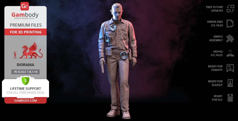 Buy Terminator T-1000 for Diorama 3D Printing Figurine | Assembly