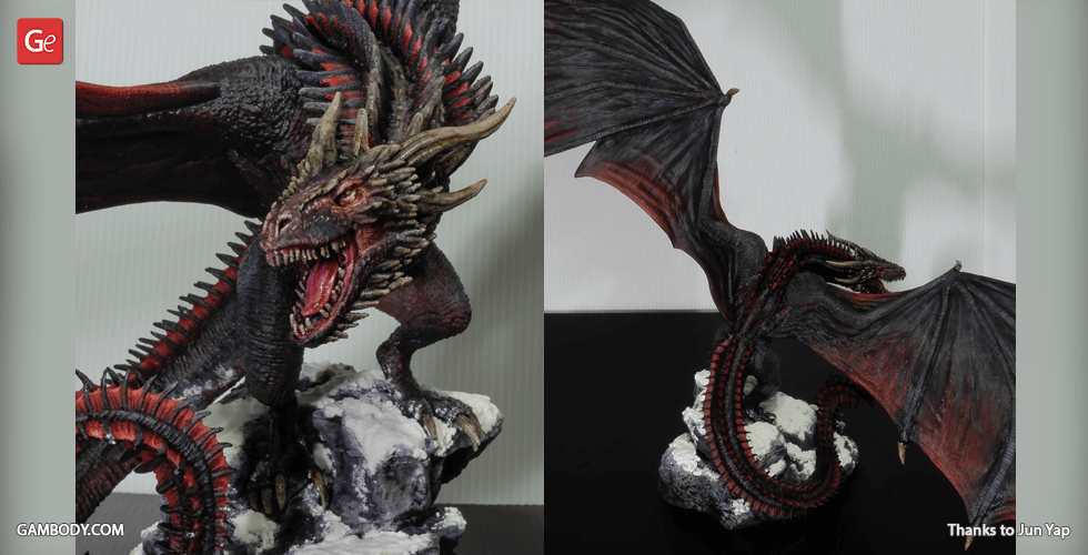 Gambody STL files of Viserion Dragon Game of Thrones for 3D Printer