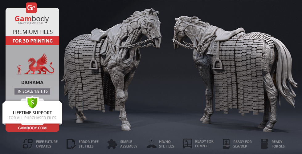 Buy Wight Horse 3D Printing Figurine | Assembly