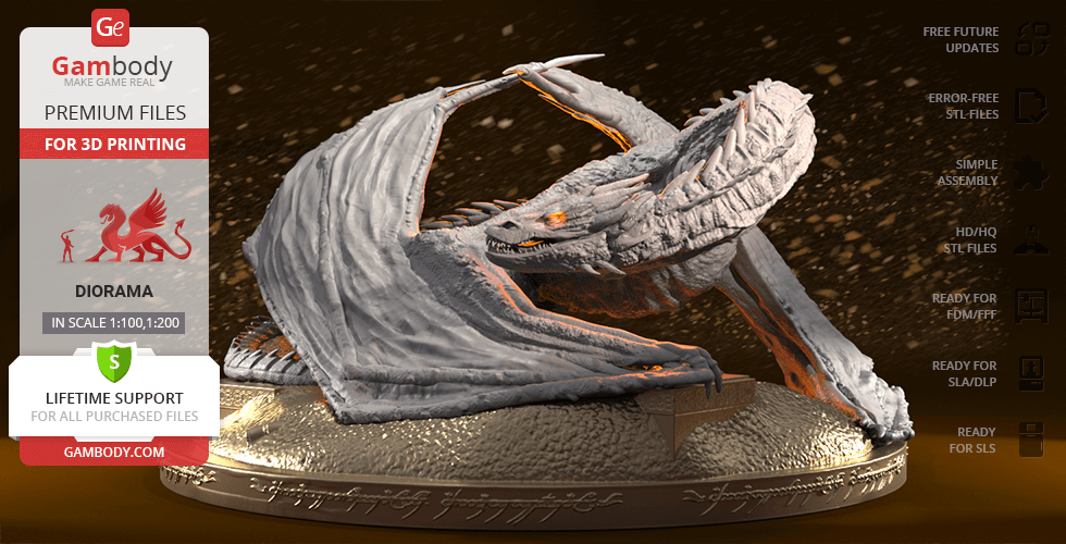Buy Smaug the Golden 3D Printing Figurine | Assembly