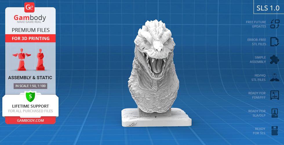 3D printed a stubby Godzilla (water bottle for scale) : r/GODZILLA