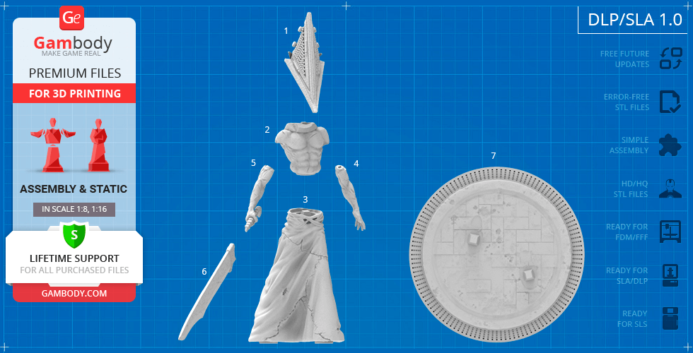 Pyramid Head 3D Printing Figurine | Assembly