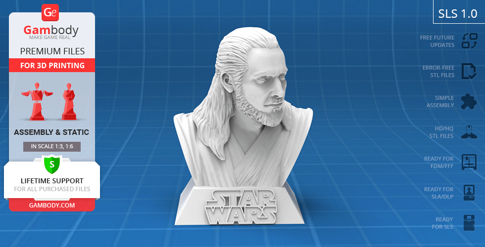 STL file star wars Qui-Gon Jinn ⭐・3D print design to download・Cults
